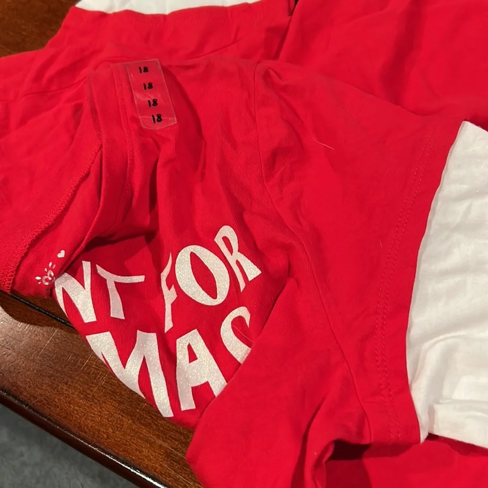 NWT Justice All I want For Christmas Puppy Friends Candy Red White Top 18